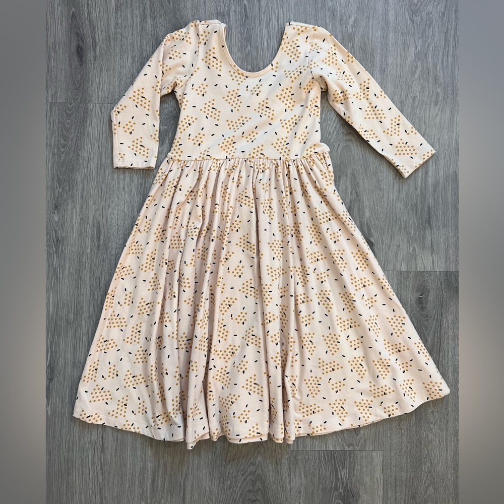 Charming Cream and Gold Kids Dress